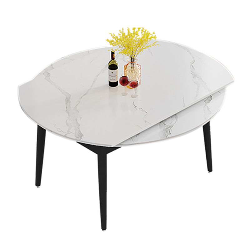 Modern Style Sintered Stone Dining Table Rectangle Table with Black Legs for Home Clearhalo ' dining_table' 'Dining Tables & Seating' 'Dining Tables' 'furn' 'furn_dining_table' 'Furniture' 'furniture_dining_table' 'Kitchen & Dining Furniture' 'kitchen&dining_furn' 'kitchen' 'kitchen_dining_table' 1200x1200_56aef766-86a7-4110-9b41-87a228a5cc02