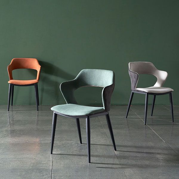 Eigentijdse keukenstoel dineren Open achterstoelstoelen met metalen benen