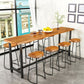 Industrial 1/9 Pieces Bar Table Set Rectangle Pine Wood Counter Table for Cafe Clearhalo 'Bar Furniture' 'furn' 'furn_home_bar_bar_sets' 'Furniture' 'Home Bars & Bar Sets' 'home_bar_bar_sets' 'Kitchen & Dining Furniture' 1200x1200_56b01c0f-69f0-4c3f-817c-70bf78ffd74b