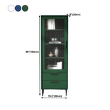Armoire à accent en bois avec porte en verre et 4 pattes noires en acier