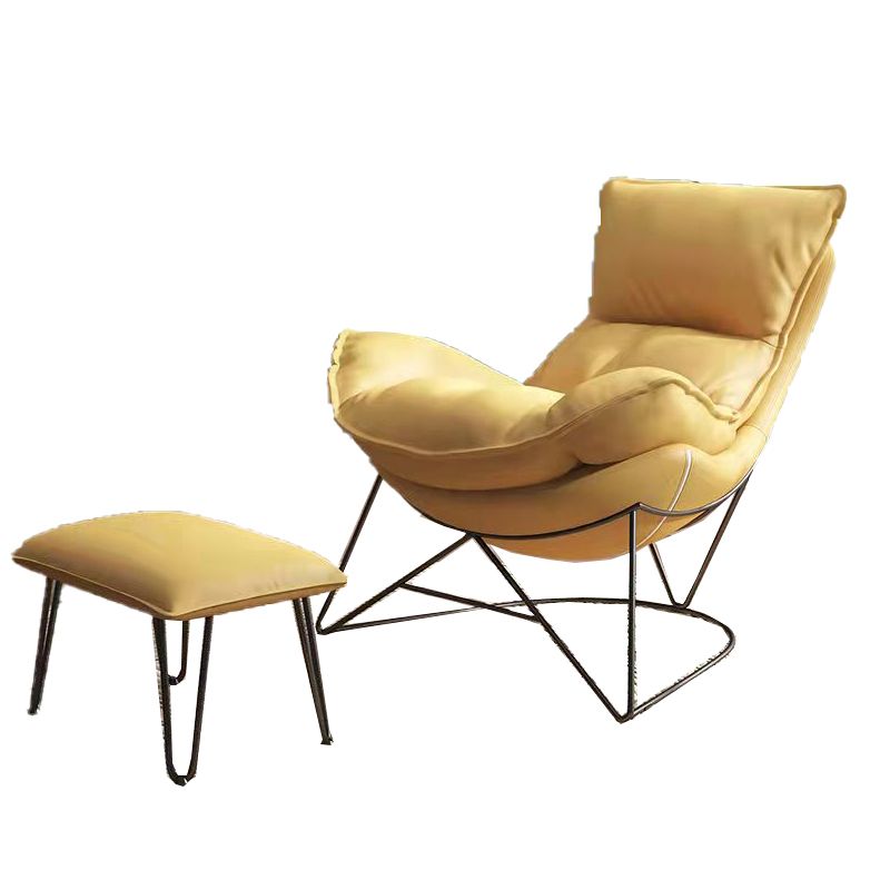 Contemporary Bonded Leather Reclining with Black Legs Lounge Accent Chair