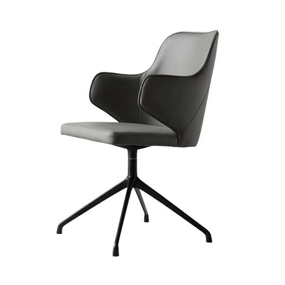 Modern Fixed Arms Office Chair Leather Ergonomic No Wheels Chair Clearhalo 'furn' 'furn_office_chair' 'Furniture' 'Office Chairs' 'Office Furniture' 'office_chair' 1200x1200_56b1829c-672b-4afd-b6c0-5aaae495ad95