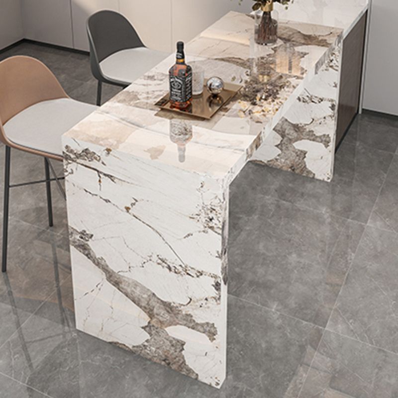 Moderne stenen bar eettafel, rechthoekige bartafel voor kleine plaatsen