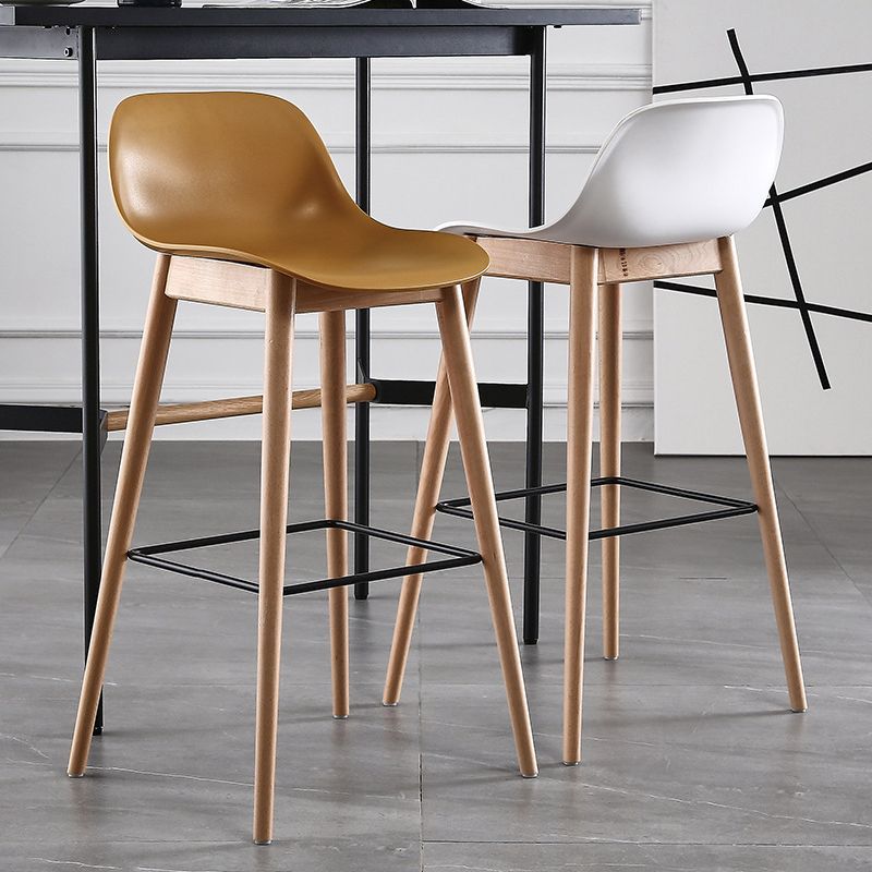 Nordic Style Plastic Wood Barstool 4 Legs Backrest Colorful Bar Stool, Set of 2 Clearhalo 'Bar Furniture' 'Bar Stools' 'bar_stools' 'furn' 'furn_bar_stools' 'furniture_bar_stools' 'Kitchen & Dining Furniture' 'kitchen&dining_furn' 'kitchen' 'kitchen_furn' Furniture' 1200x1200_56b3ba41-7a54-450d-9d83-4f44f8488ce2