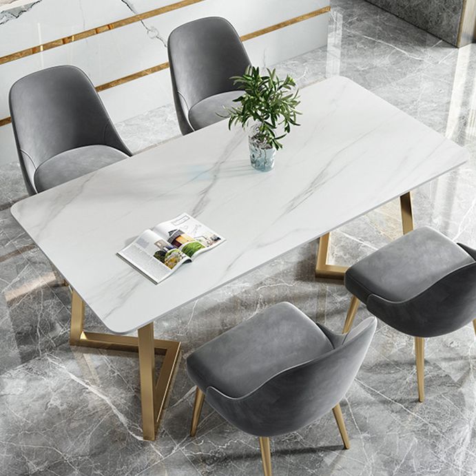 Minimalist White Sintered Stone Dining Table Rectangle Standard Dining Table with Double Pedestal Clearhalo ' dining_table' 'Dining Tables & Seating' 'Dining Tables' 'Furniture' 'furniture_dining_table' 'Kitchen & Dining Furniture' 'kitchen&dining_furn' 'kitchen' 'kitchen_dining_table' 1200x1200_56b46453-1830-473b-8732-de2cb0593156