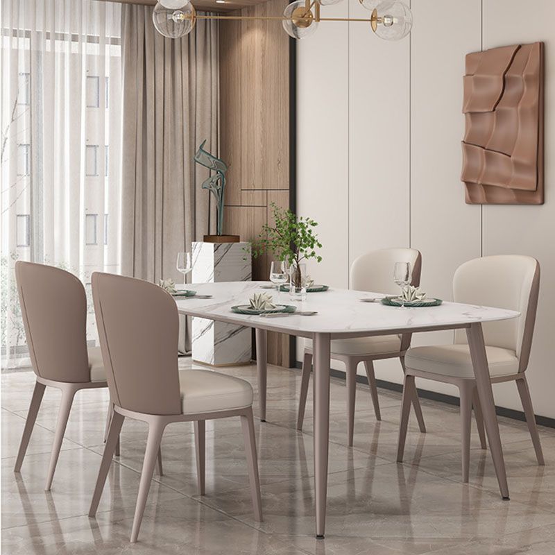 Nordic Glam Sintered Stone Dining Table Set 1/2/5/7 Pieces Dining Set for Kitchen Clearhalo 'Dining Room Sets' 'Dining Tables & Seating' 'dining_room_set' 'furn' 'furn_dining_room_set' 'Furniture' 'furniture_dining_room_set' 'Kitchen & Dining Furniture' 1200x1200_56b6c143-2533-466e-a271-9cafc0e9a264