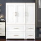 Contemporary White Storage Cabinet Bedroom Plastic Cabinet with Drawers Clearhalo 'Armoires & Wardrobes' 'armoires_wardrobes' 'Bedroom Furniture' 'furn' 'furn_armoires_wardrobes' 'Furniture' 1200x1200_56b832a2-6126-4629-a0e7-bd863478fefd