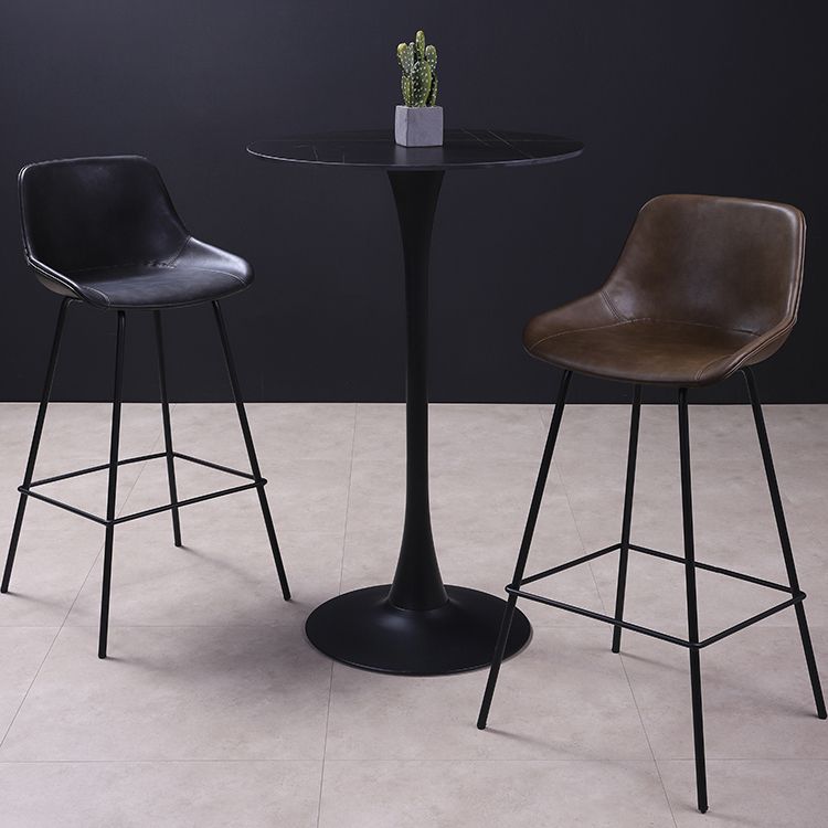Industrial Leather Distressed Barstool Black Living Room Bar Stool with Bucket Seat Clearhalo 'Bar Furniture' 'Bar Stools' 'bar_stools' 'furniture_bar_stools' 'Kitchen & Dining Furniture' 'kitchen&dining_furn' 'kitchen' 'kitchen_furn' Furniture' 1200x1200_56ba659c-8183-4193-b1bf-502b76d6ea69
