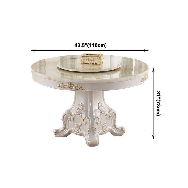 Solid Wood Victorian Round Table White Marble Top Table with Pedestal Clearhalo ' dining_table' 'Dining Tables & Seating' 'Dining Tables' 'furn' 'furn_dining_table' 'Furniture' 'furniture_dining_table' 'Kitchen & Dining Furniture' 'kitchen&dining_furn' 'kitchen' 'kitchen_dining_table' 1200x1200_56bbada2-7fb2-4791-9aec-c5667168cf51