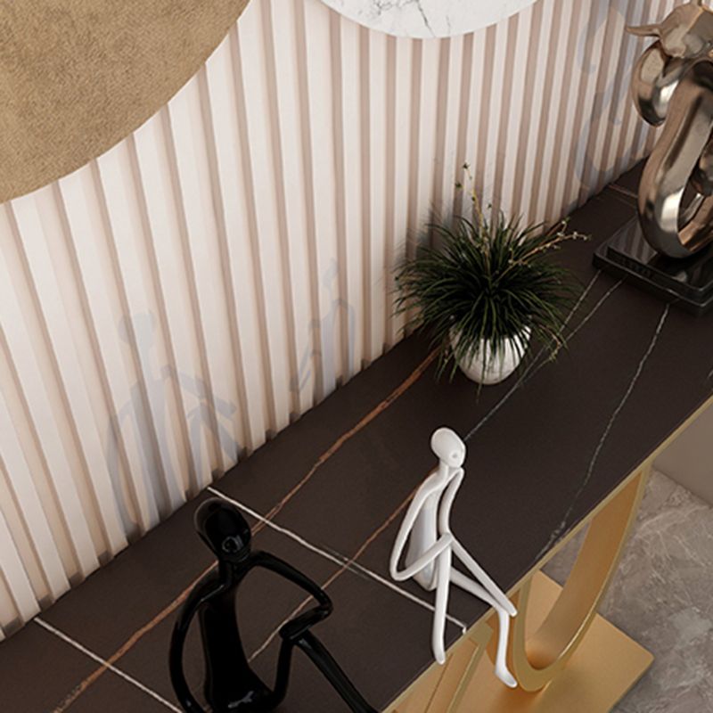 Tabella della console di metallo e pietra moderna da 31 pollici console di divano alto