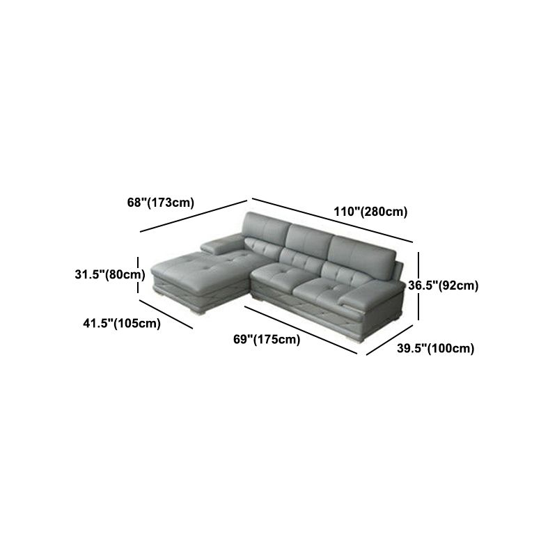 Upholstered Armrest Cushioned Back Sponge Padded Sofa Bed Grey/yellow Sofa Clearhalo 'furn' 'furn_sectionals' 'Furniture' 'Living Room Furniture' 'Sectionals' 1200x1200_56be1dc4-e7d4-41fb-89d0-7755cc1fd78d