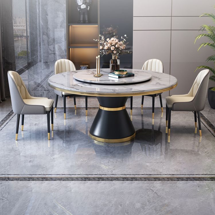 Marble Dining Table Luxury Style Single Pedestal Base Round Table for Home Clearhalo ' dining_table' 'Dining Tables & Seating' 'Dining Tables' 'furn' 'furn_dining_table' 'Furniture' 'furniture_dining_table' 'Kitchen & Dining Furniture' 'kitchen&dining_furn' 'kitchen' 'kitchen_dining_table' 1200x1200_56bef0e0-78c4-421f-a8fb-82ccee54c9b5