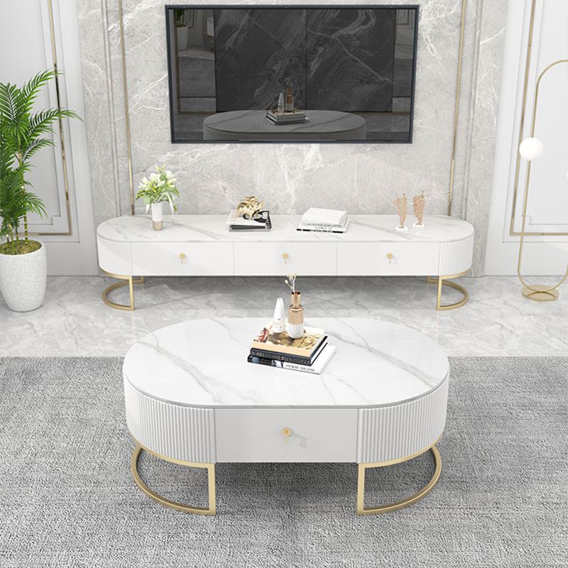 Slate Top Coffee or End Table with Storage Drawers Oval Frame Clearhalo 'Coffee & Accent Tables' 'Coffee Tables' 'coffee_tables' 'furn' 'furn_coffee_tables' 'Furniture' 'Living Room Furniture' 1200x1200_56bfc421-4de7-45f8-b30d-628ff32103b4