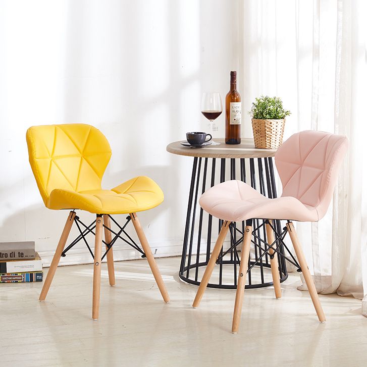 Glam Style Leather Dining Room Chair Multicolor Curved Side Chair for Home Clearhalo ' kitchen&dining_furn' 'Dining Chairs' 'Dining Tables & Seating' 'dining_chair' 'Furniture' 'furniture_dining_chair' 'Kitchen & Dining Furniture' 'kitchen' 1200x1200_56bfd9fd-07ed-406b-9353-a641c74622a1