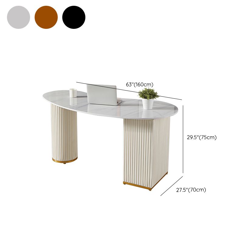 Bureau d'écriture en pierre de style glamour avec 3 tiroirs