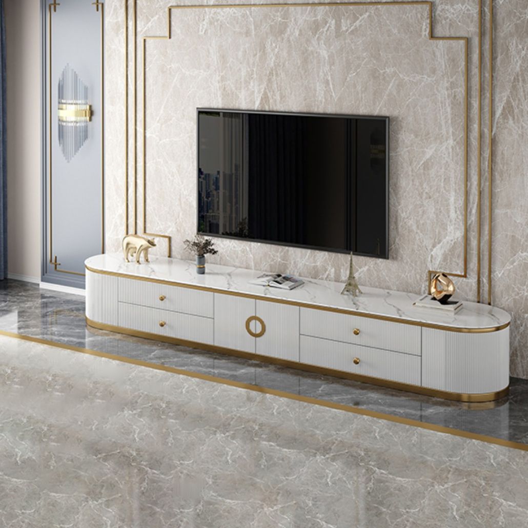 Glam Stone TV Stand con cassetti console multimediale TV di archiviazione chiusa