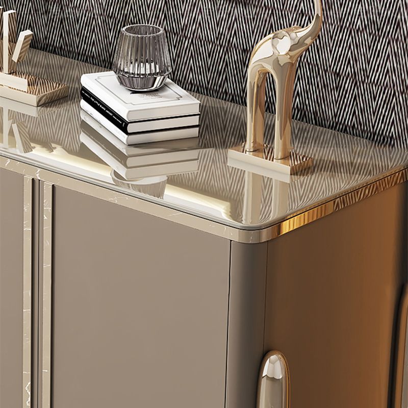 Aparador de la puerta glamorosa tapa de piedra y aparador de madera para sala de estar