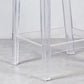 Industrial Backrest Armless Counter Chair Plastic Bar Stool with 4 Legs