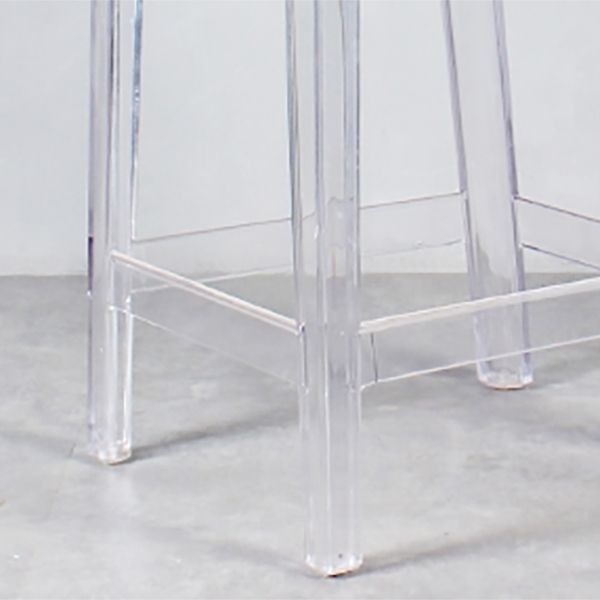 Industrial Backrest Armless Counter Chair Plastic Bar Stool with 4 Legs