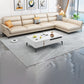 Contemporary Sectional Faux Leather Sofa Sectional with Flared Arm