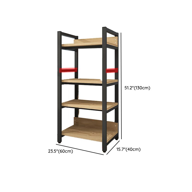 Libreria scandinava aperta con gli scaffali per l'ufficio di casa