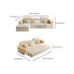 Scandinavian Fabric Sofa Bed Cushion Back Flared Arms with Storage Sleeper Sofa