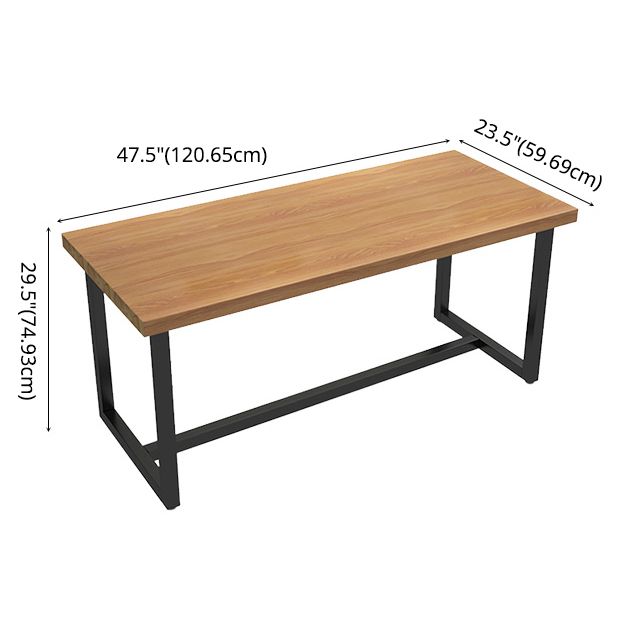 Industrial Style Solid Wood Top Dining Table with Rectangle Dinette Set with 4 Legs Table Clearhalo 'Dining Room Sets' 'Dining Tables & Seating' 'dining_room_set' 'furn' 'furn_dining_room_set' 'Furniture' 'furniture_dining_room_set' 'Kitchen & Dining Furniture' 'kitchen&dining_furn' 'kitchen' 1200x1200_56c46622-9c7d-461a-a084-03bfb28061ce