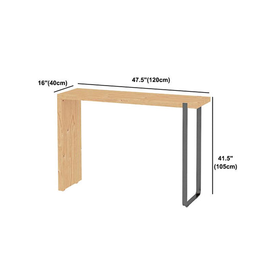 Tavolo da bar per top in legno di pino rettangolare tavolo da pub moderno con doppio piedistallo in natura