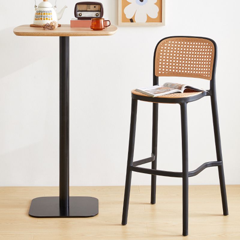 Nordic Plastic Simple Barstool Indoor Tall Stool with Imitation Rattan Seat Clearhalo 'Bar Furniture' 'Bar Stools' 'bar_stools' 'furn' 'furn_bar_stools' 'furniture_bar_stools' 'Kitchen & Dining Furniture' 'kitchen&dining_furn' 'kitchen' 'kitchen_furn' Furniture' 1200x1200_56c856f7-c47b-4a47-8c34-94fcfa42298a