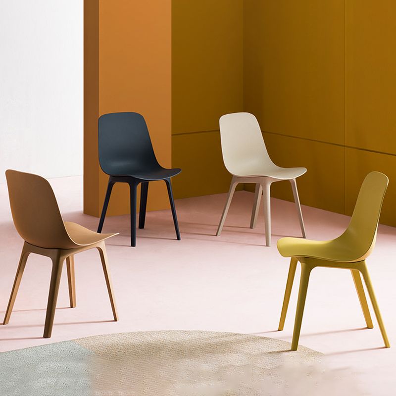 Scandinavian Armless Solid Back Chair Plastic Dining Side Chairs Clearhalo ' kitchen&dining_furn' 'Dining Chairs' 'Dining Tables & Seating' 'dining_chair' 'furn' 'furn_dining_chair' 'Furniture' 'furniture_dining_chair' 'Kitchen & Dining Furniture' 'kitchen' 1200x1200_56c92c79-1168-4429-8370-12342d50f030