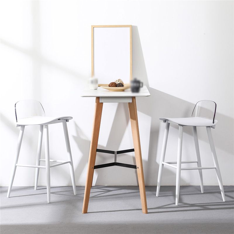Industrial Style Bar-stool with 4 Legs Low Back PP Seat for Kitchen Bar Clearhalo 'Bar Furniture' 'Bar Stools' 'bar_stools' 'furn' 'furn_bar_stools' 'furniture_bar_stools' 'Kitchen & Dining Furniture' 'kitchen&dining_furn' 'kitchen' 'kitchen_furn' Furniture' 1200x1200_56c96645-f9ed-4282-8630-226221e755f2