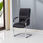 Modern Style Office Chair Black Leather No Wheels Fixed Arm Chair Clearhalo 'furn' 'furn_office_chair' 'Furniture' 'Office Chairs' 'Office Furniture' 'office_chair' 1200x1200_56cbaa37-93e1-48ee-8dc1-54afe874dbb5