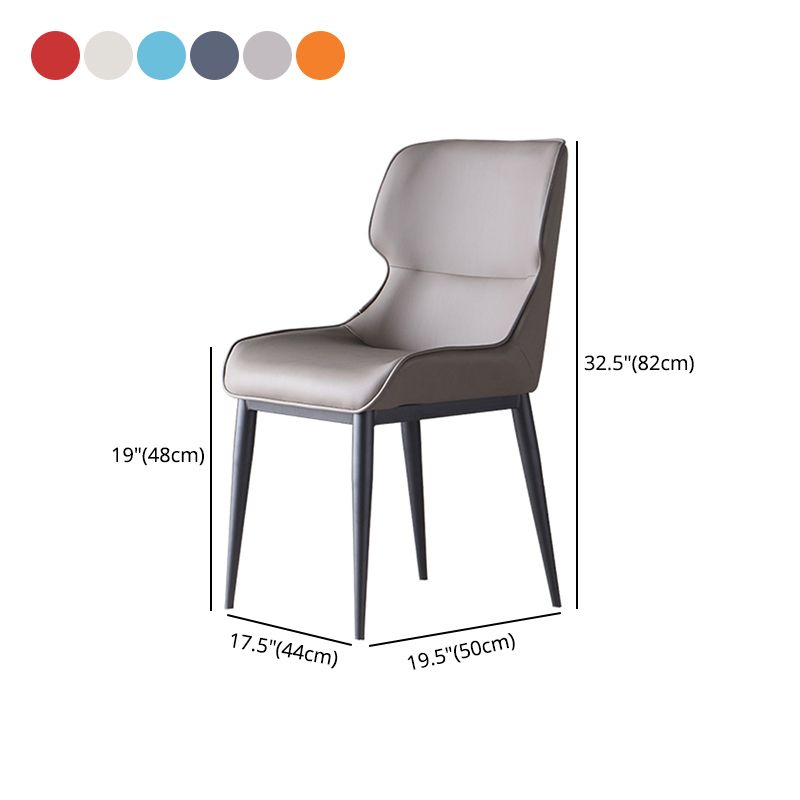 Contemporary Leather Side Chair Matte Finish Wingback Dining Chair (Set of 2) Clearhalo ' kitchen&dining_furn' 'Dining Chairs' 'Dining Tables & Seating' 'dining_chair' 'furn' 'furn_dining_chair' 'Furniture' 'furniture_dining_chair' 'Kitchen & Dining Furniture' 'kitchen' 1200x1200_56cce406-35bb-4e54-8e14-22298e14a53c