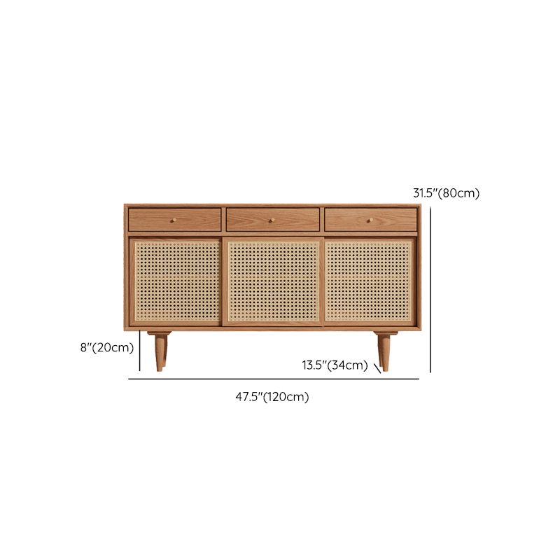 Farmhouse Storage Sideboard Home Wooden Side Board with Sliding Door Clearhalo 'buffet_sideboard' 'Buffets & Sideboards' 'furn' 'furn_buffet_sideboard' 'Furniture' 'Kitchen & Dining Furniture' 1200x1200_56cd74a3-40ac-4ad8-b518-ae7ead9b6159
