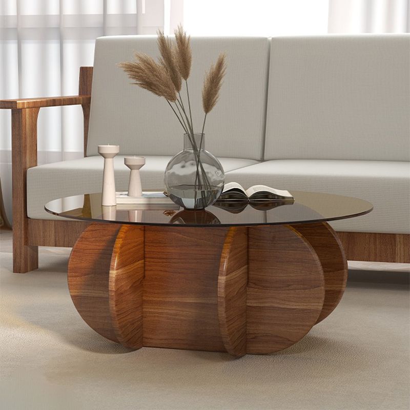 Table basse à plateau en verre Table basse ou table d'appoint ronde moderne