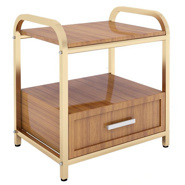 Wooden and Metal Bedside Cabinet Modern Minimalist Open Bedside Table with Legs Clearhalo 'Bedroom Furniture' 'furn' 'furn_night_stand' 'Furniture' 'night_stand' 'Nightstands' 1200x1200_56ceff20-ecfe-4820-a076-87aa2c625565