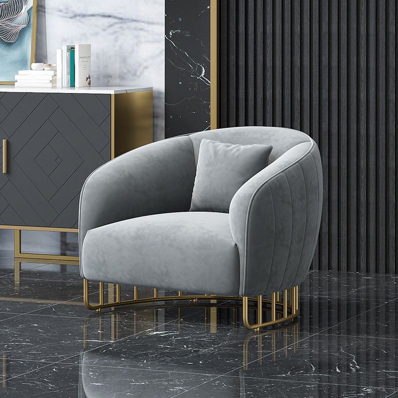 Velvet 29.52" Wide Sofa for Living Room Tuxedo Arm Sofa with Metal Frame