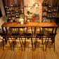 Industrial Solid Wood Bar Table Trestle Base Dining Table for Bistro