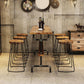 Brown Bar Stool and Table Set Industrial 1/2/4/7 Pieces Table and Stool Set