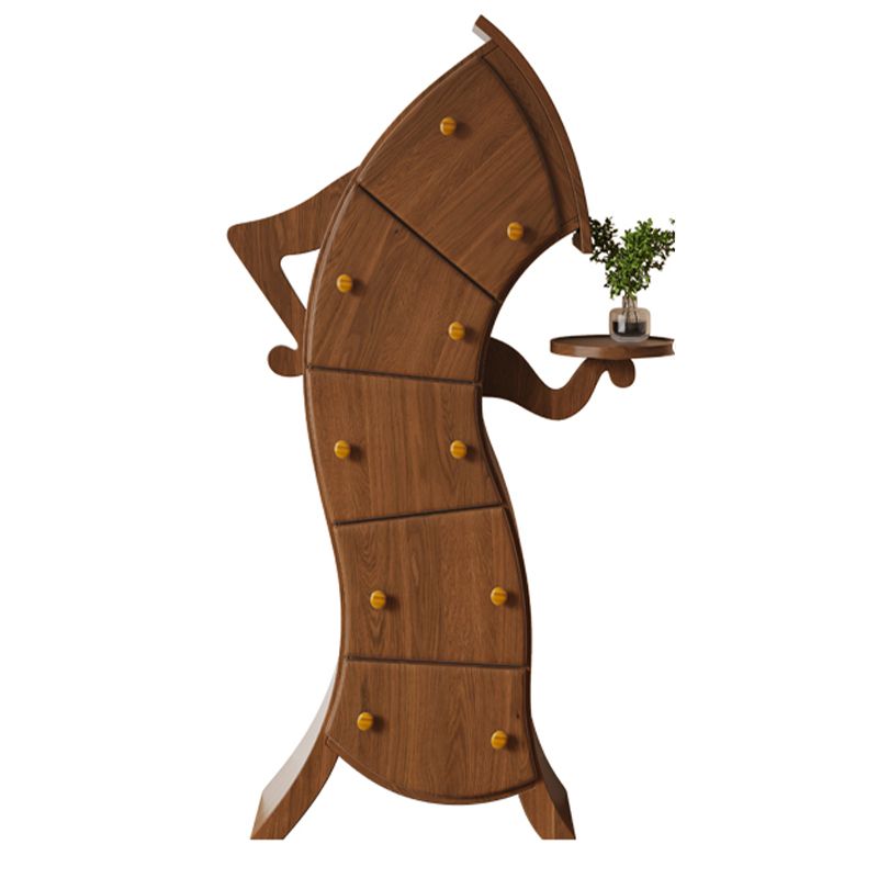 Comenitora de almacenamiento de madera de lencería vertical contemporánea para dormitorio