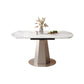 Modern Round Stone Top Dining Table with Pedestal for Living Room