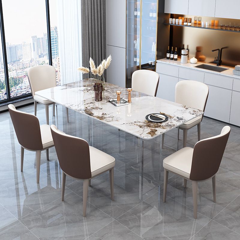 Table de salle à manger rectangulaire en pierre du milieu du siècle pour la maison