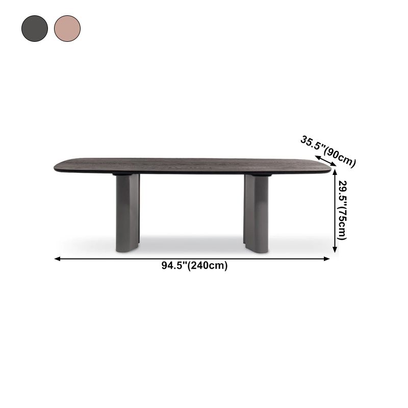Modern Solid Wood Dining Table for restaurant Rectangle Table with Double Pedestal Clearhalo ' dining_table' 'Dining Tables & Seating' 'Dining Tables' 'furn' 'furn_dining_table' 'Furniture' 'furniture_dining_table' 'Kitchen & Dining Furniture' 'kitchen&dining_furn' 'kitchen' 'kitchen_dining_table' 1200x1200_56d76af2-ec89-4d02-b803-fc93920f34f4