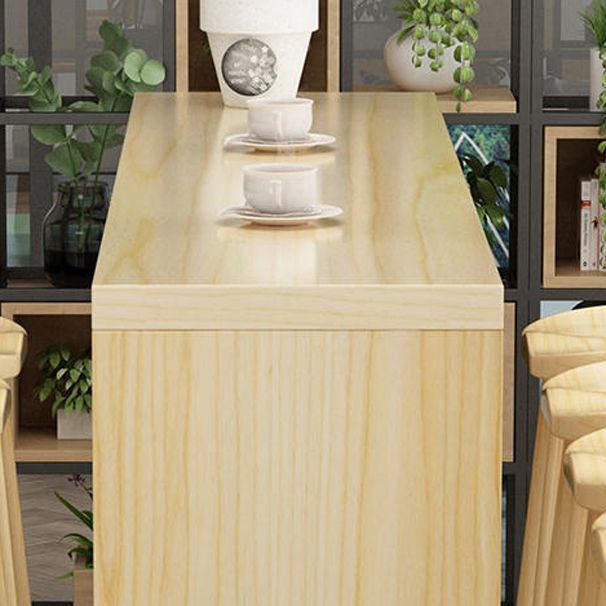 Industrial Style Bar Table Solid Wood Light Brown Milk Tea Shop Casual Bar Table Clearhalo 'Bar Furniture' 'Bar Tables' 'bar_tables' 'furn' 'furn_bar_tables' 'Furniture' 'furniture_bar_tables' 'Kitchen & Dining Furniture' 1200x1200_56d794b8-9821-4604-96d8-fab4807650c2