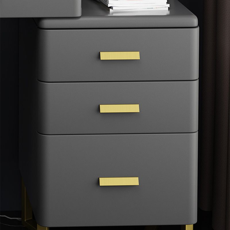 Descrito de maquillaje de tocador de pizarra de 5 cavernas con estantes de almacenamiento - 51.2 "H