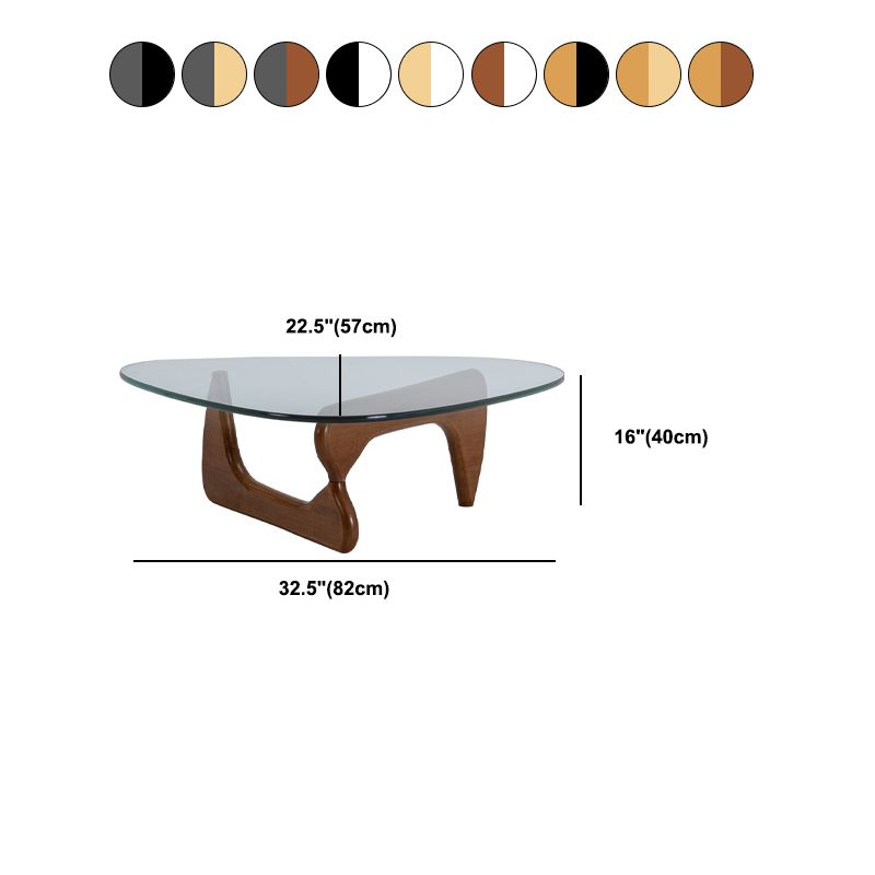Triangle Glass Coffee Table Modern Minimalist Coffee Table for Living Room