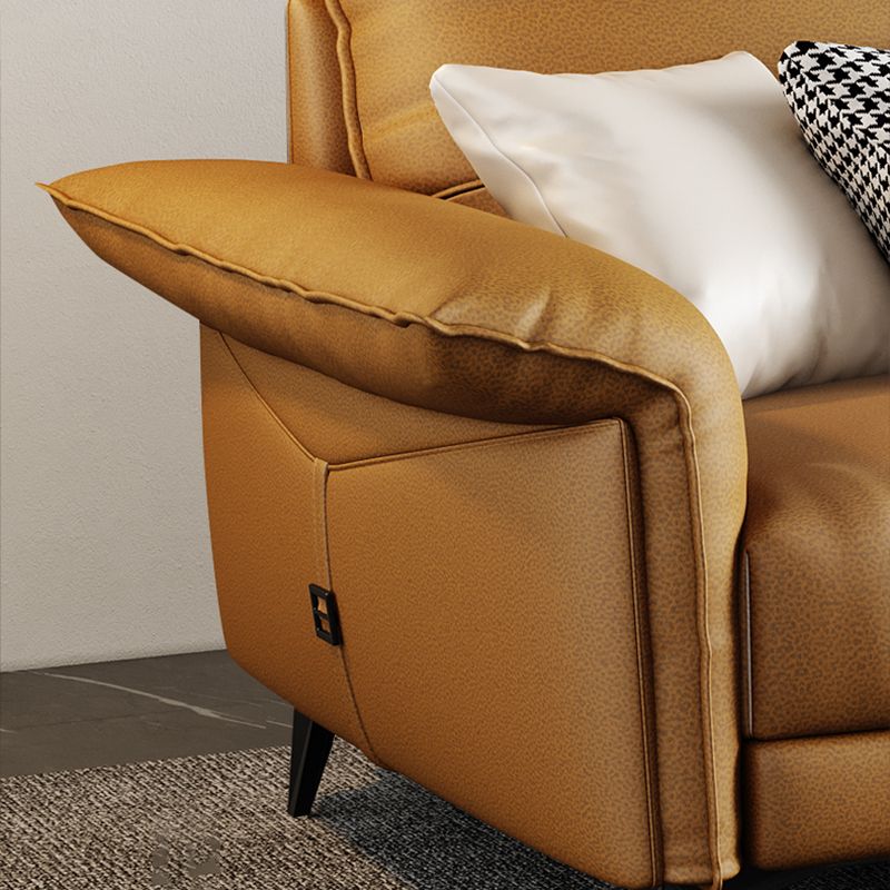 Contemporary Dark Brown Cushions Standard Pillow Top Arm Settee Clearhalo 'furn' 'furn_sofas' 'Furniture' 'Living Room Furniture' 'Sofa' 'sofas' 1200x1200_56d84b10-e768-45bf-b244-2ce2eb9f87c5