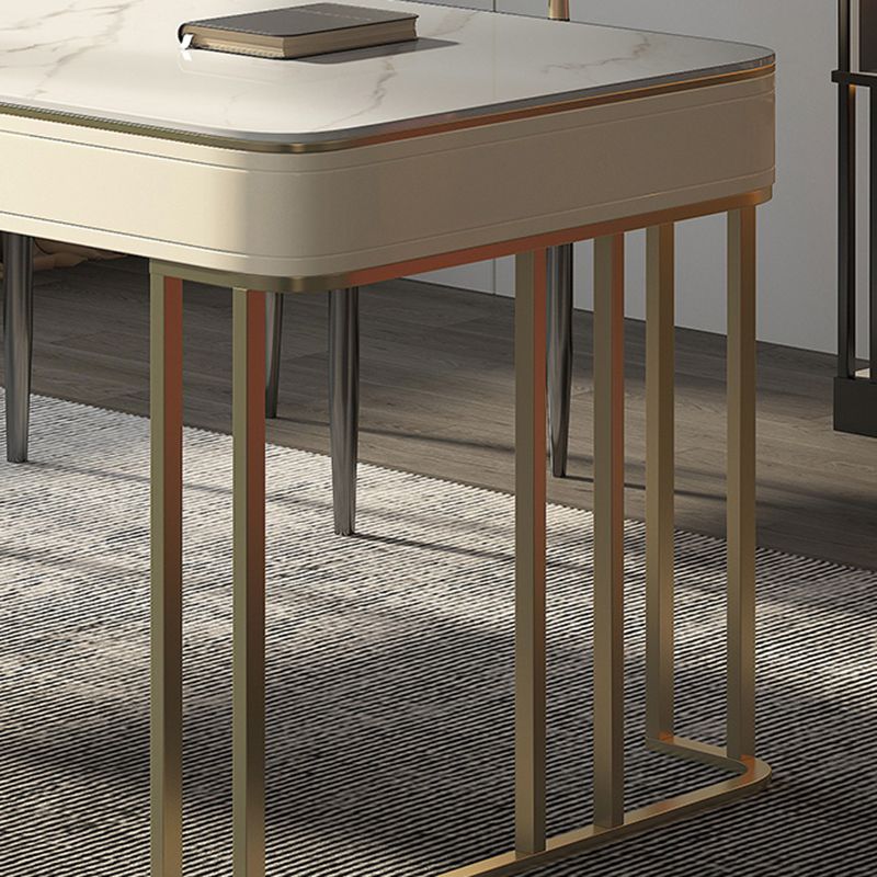 Table de bureau moderne de forme rectangulaire Bureau d'écriture en pierre pour le bureau