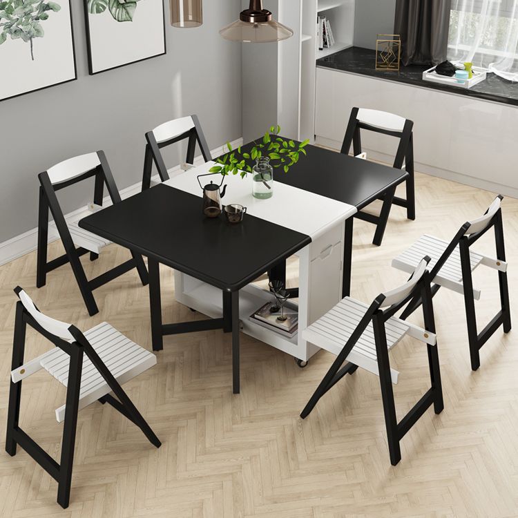 Mid-Century Modern Dining Table Rectangle Rubberwood Drop-Leaf Dining Table for Home Use Clearhalo ' dining_table' 'Dining Tables & Seating' 'Dining Tables' 'furn' 'furn_dining_table' 'Furniture' 'furniture_dining_table' 'Kitchen & Dining Furniture' 'kitchen&dining_furn' 'kitchen' 'kitchen_dining_table' 1200x1200_56d9c8bd-8d01-49e4-95a7-0478f9b7650c