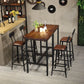 Industrial 1/3/4/5 Pieces Bar Table Set Square Pine Wood Counter Table with High Stools Clearhalo 'Bar Furniture' 'furn' 'furn_home_bar_bar_sets' 'Furniture' 'Home Bars & Bar Sets' 'home_bar_bar_sets' 'Kitchen & Dining Furniture' 1200x1200_56daa02d-1b93-4e7a-88c1-c28210364d73